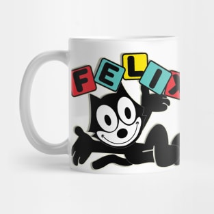 Felix Cat Comics Retro Future Atomic Age TV in Joyful Design Mug